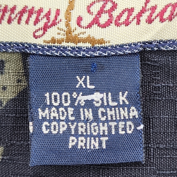 Tommy Bahama Men's 100% Silk Tropical Print Button Down Shirt - XL - Picture 7 of 7